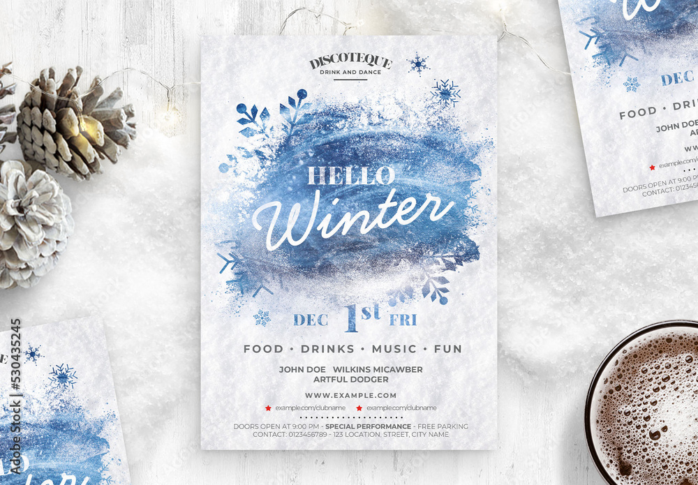 Winter Flyer Template Stock Template | Adobe Stock