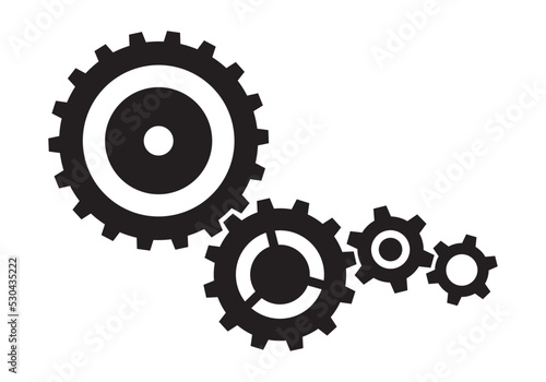 Isolated gears element in flat style