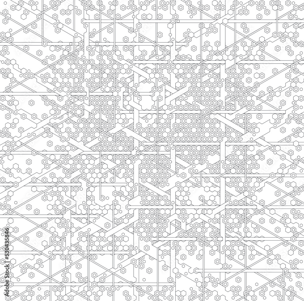 Abstract geometric black and white vector pattern