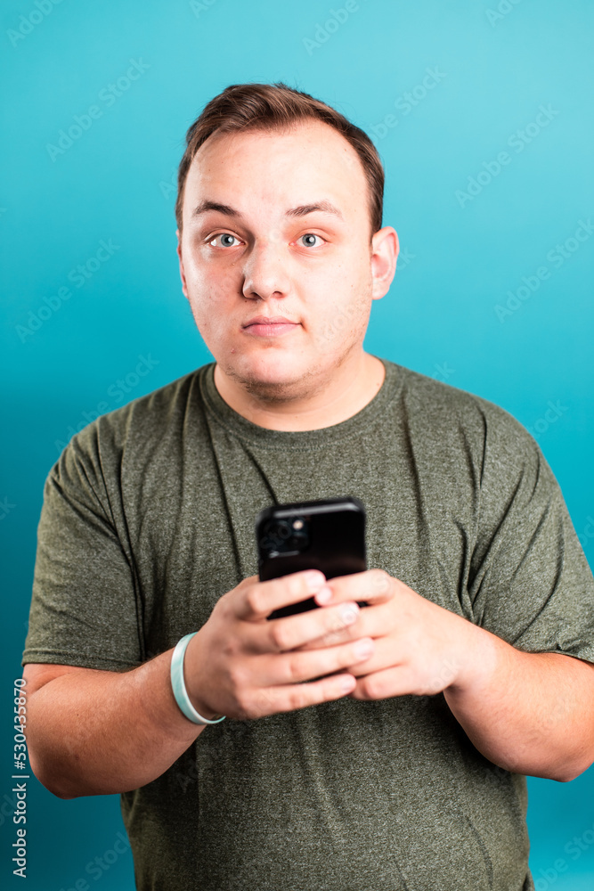 man with a mobile phone man with a mobile phone
