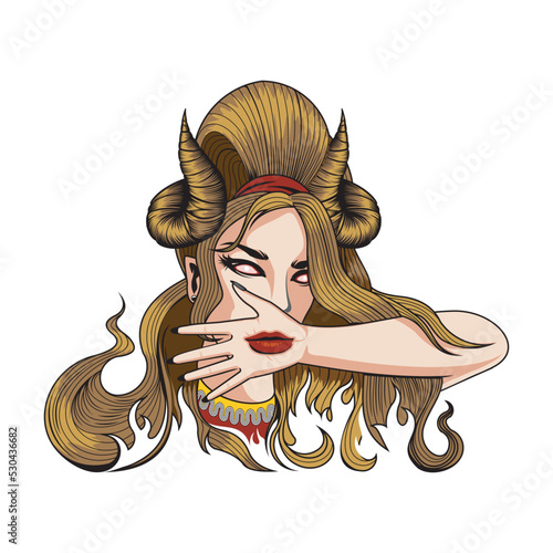 beautiful genie illustration vector template