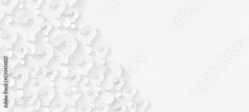 Question mark design with copy space on white background