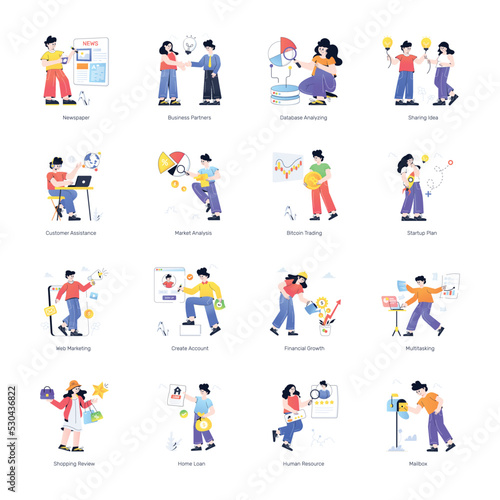 Set of Modern Flat Business Vectors

