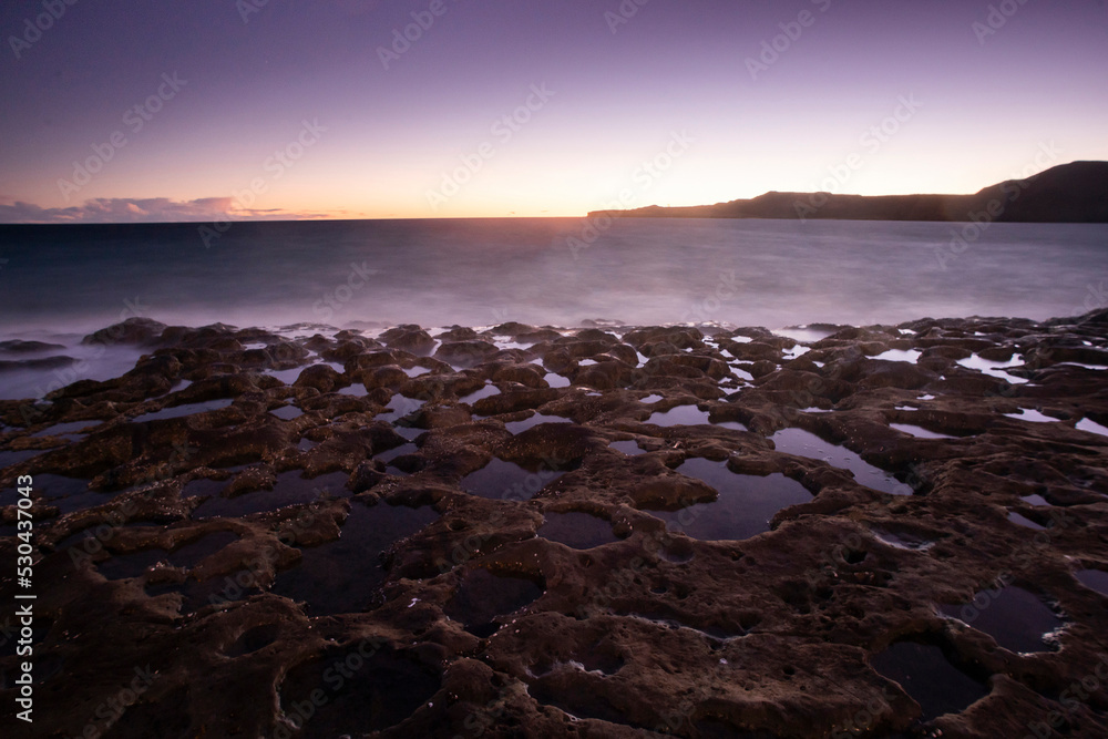 Fototapeta premium Coastal landscape with cliffs in Peninsula Valdes, World Heritage Site, Patagonia Argentina