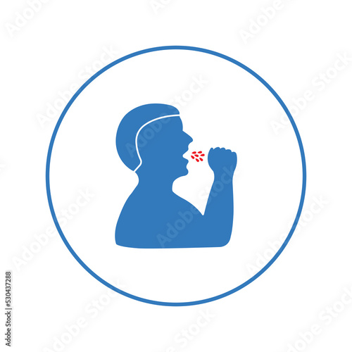 Cough flu influenza sick person icon | Circle version icon |