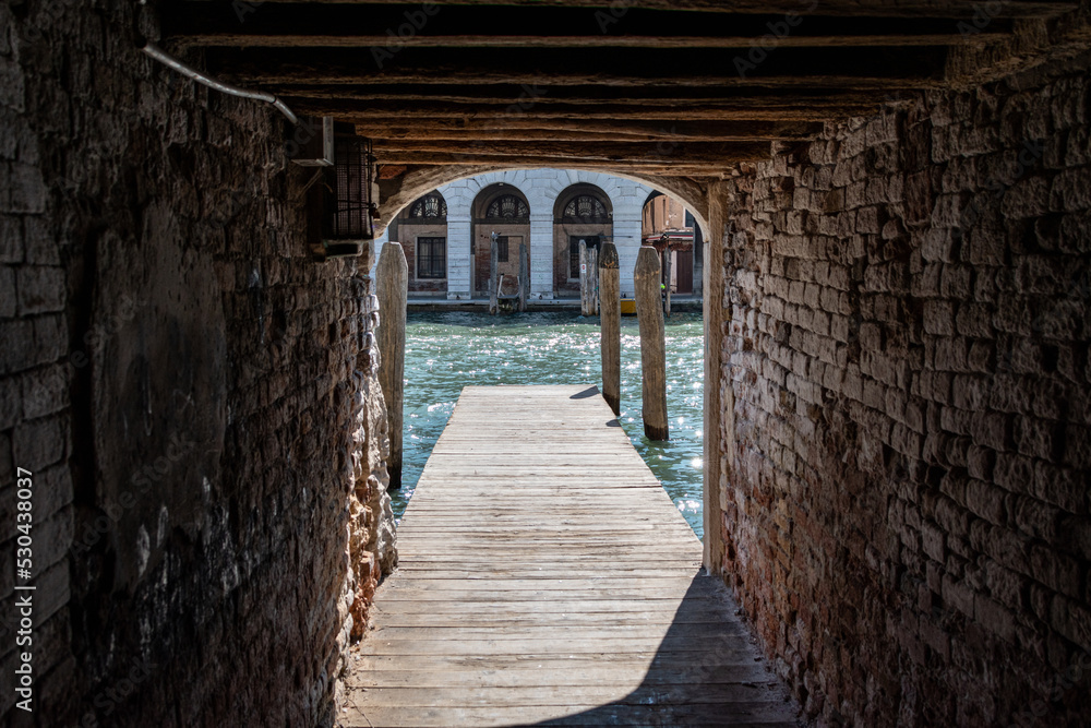 tunnel to canal in venice