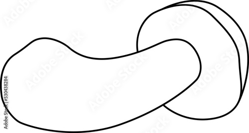Edible porcini mushroom - vector linear picture for coloring with edible forest mushrooms. Outline. Edible penny bun for logo, sign or coloring book