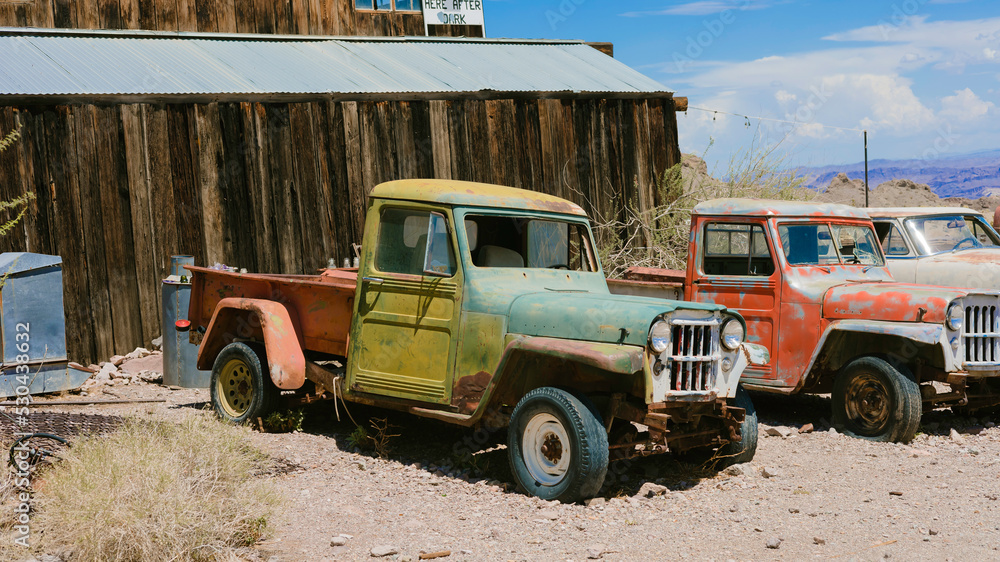 Old vehicles found in a ghost town in Nevada