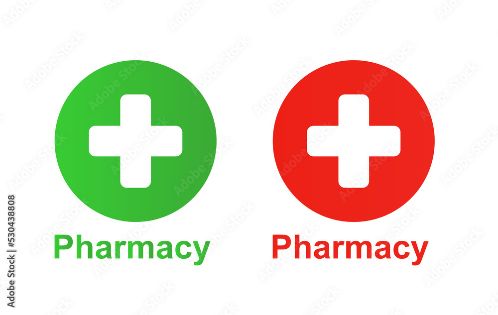 Obraz premium Pharmacy icon on a white background. Vector illustration