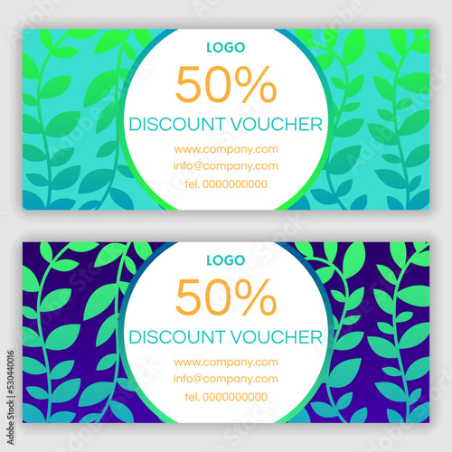 Discount voucher design. Vector illustration