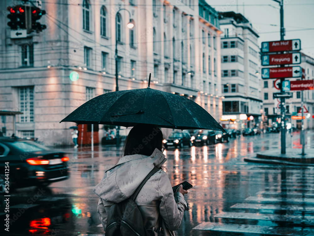 Obraz premium person with umbrella