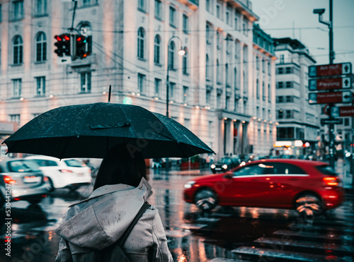 rain on the street