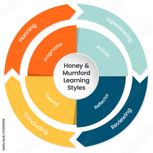 Honey and Mumford Learning Styles Model infographic vector photo