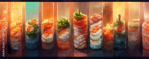 Sushi Painting. Generative AI Technology