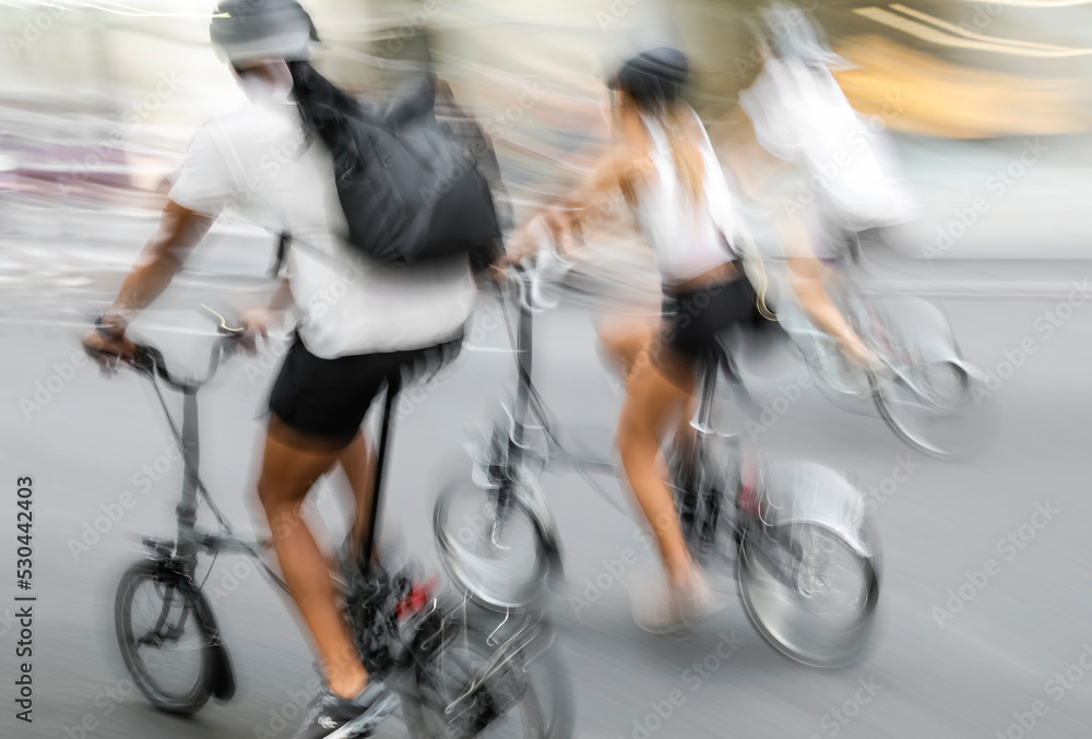 Blurred image of a group of cyclists Blurred image of a group of cyclists