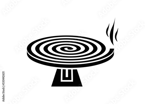 Mosquito coil. Simple illustration in black and white.