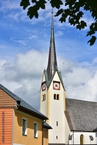 Church tower of Abtenau in Tennengau, Salzburg
