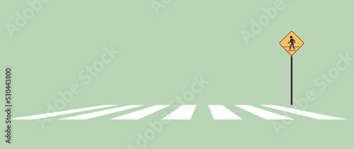 Pedestrian sign and traffic road sign flat vector illustration.
