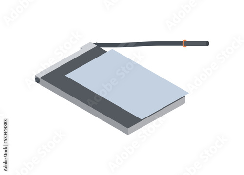 Paper guillotine. Simple flat illustration in isometric view.