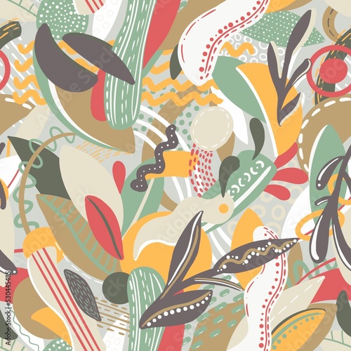 Seamless pattern with floral abstraction