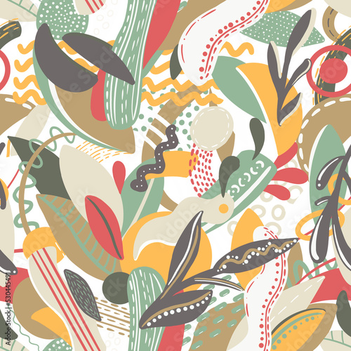 PNG Seamless pattern with floral abstraction