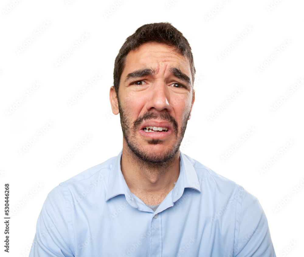 Close up of a young man crying Close up of a young man crying