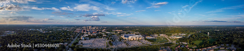 Aerial panorama of University of Kentucky campus with the football stadium parking lot on the foreground © Ivelin