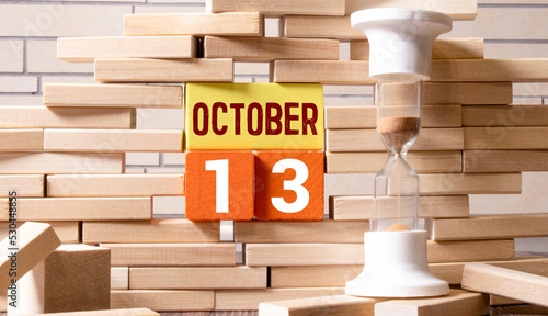 October 13, Cover natural Calendar, Appointment Date design.