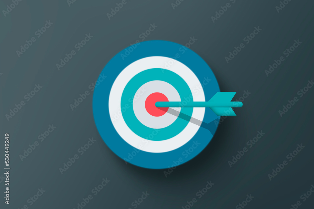 the arrow hitting the circle target as the sign of success
