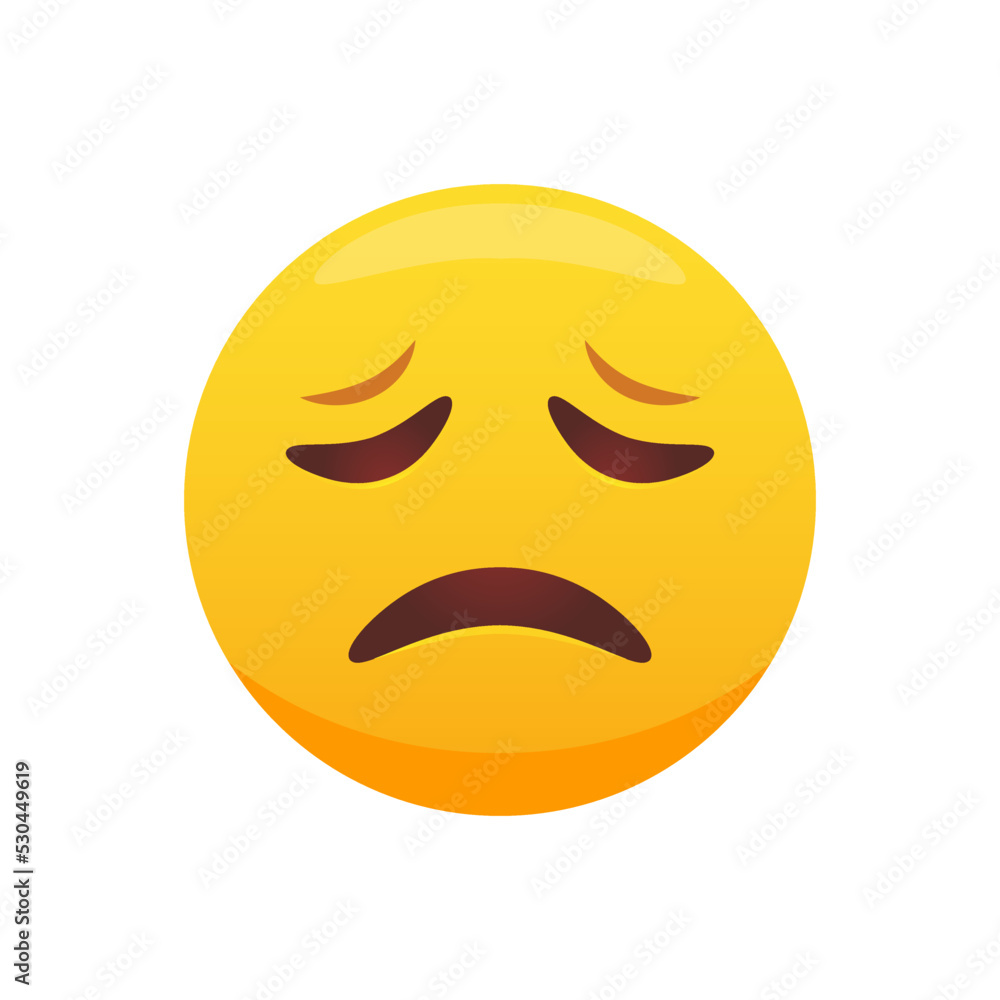 Fototapeta premium Disappointed emoji. Sad face, unhappy emoticon 