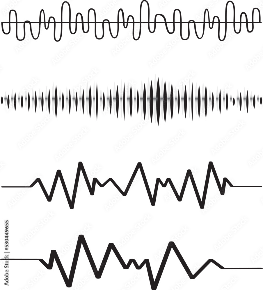 Sound audio wave vector. Icon isolated on white background. Abstract sound waves for voice design, music background, radio logo and icon. Creative music audio concept. Soundwave vector