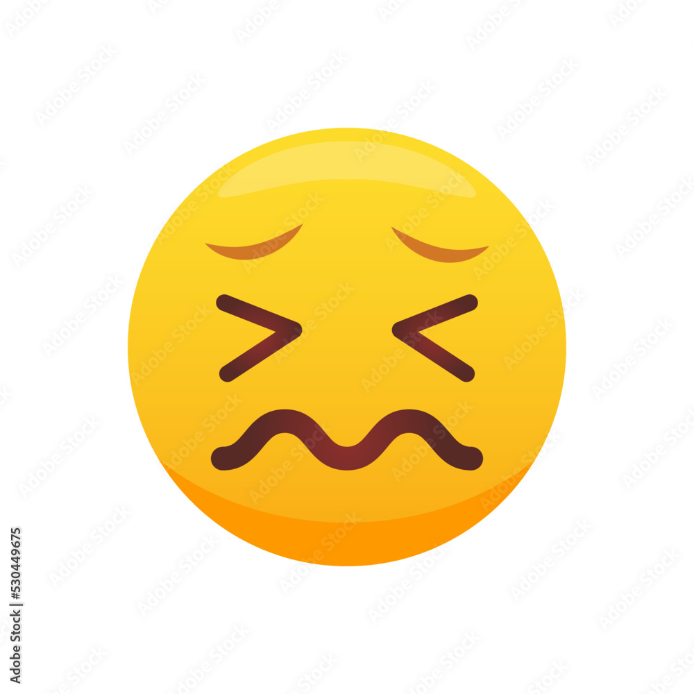 Disappointed emoji. Sad face, unhappy emoticon Disappointed emoji. Sad face, unhappy emoticon