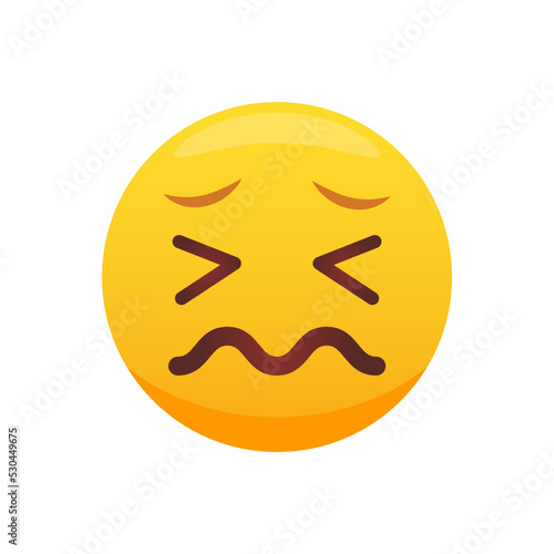 Disappointed emoji. Sad face, unhappy emoticon 