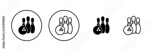 Bowling icon vector. bowling ball and pin sign and symbol.