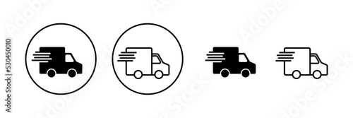 Delivery truck icon vector. Delivery truck sign and symbol. Shipping fast delivery icon