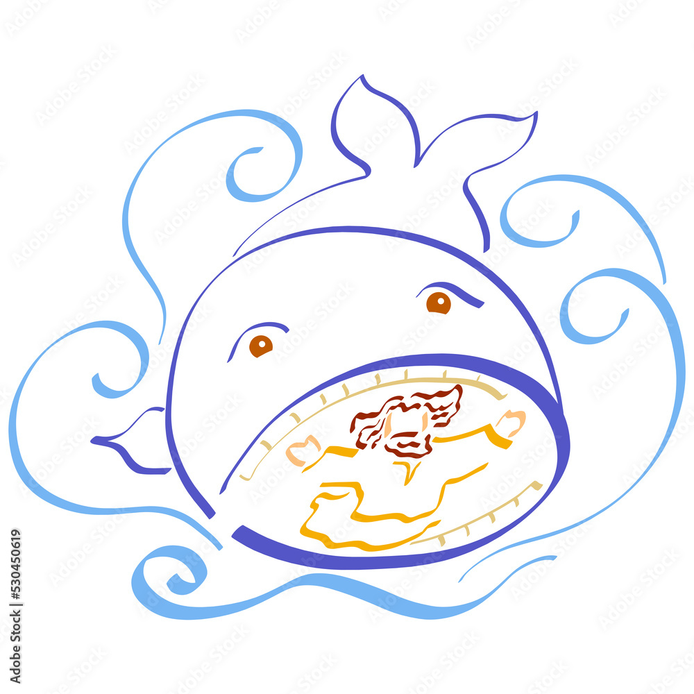 freeing the prophet Jonah from the belly of a big fish freeing the prophet Jonah from the belly of a big fish