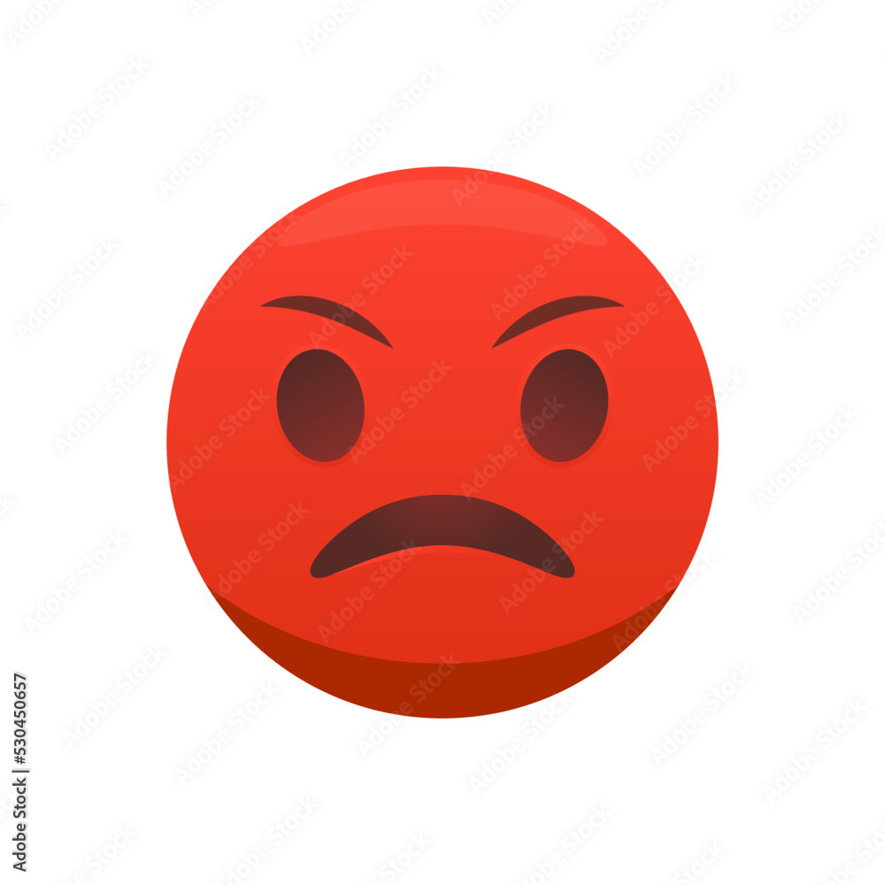 Grape sensor død Angry emoji with red face, frowning mouth, Irritated emoji. Grumpy emoticon.  Stock Vector | Adobe Stock