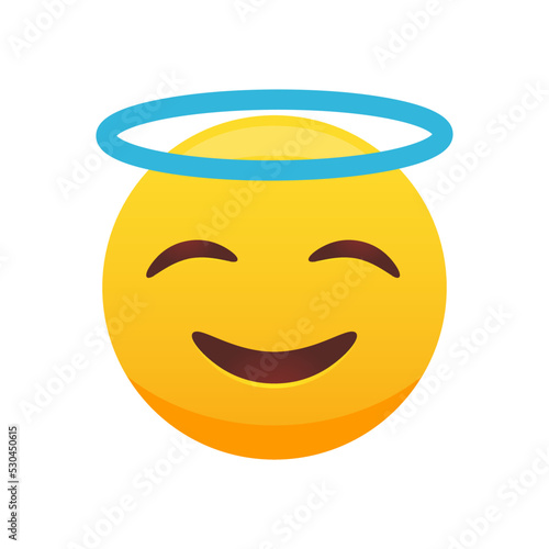 Angel emoji. Holy emoticon with nimbus
