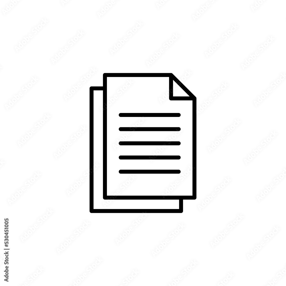Document icon vector for web and mobile app. Paper sign and symbol. File Icon Document icon vector for web and mobile app. Paper sign and symbol. File Icon