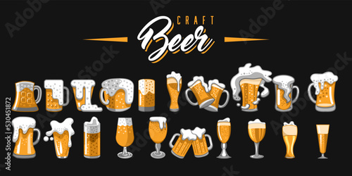 Beer mug set collection graphic clipart design