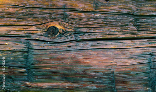 Historic hand hewn wood, log cabin side
