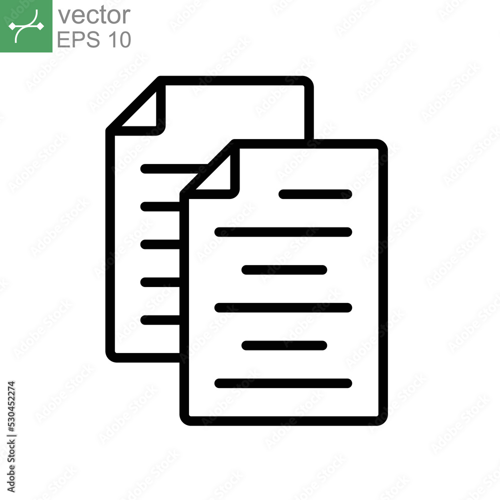 contract records icon line style. copy paste document symbol. Paper sheet folder, resume, agreements, form message business element. vector illustration. Design on white background. EPS 10 contract records icon line style. copy paste document symbol. Paper sheet folder, resume, agreements, form message business element. vector illustration. Design on white background. EPS 10