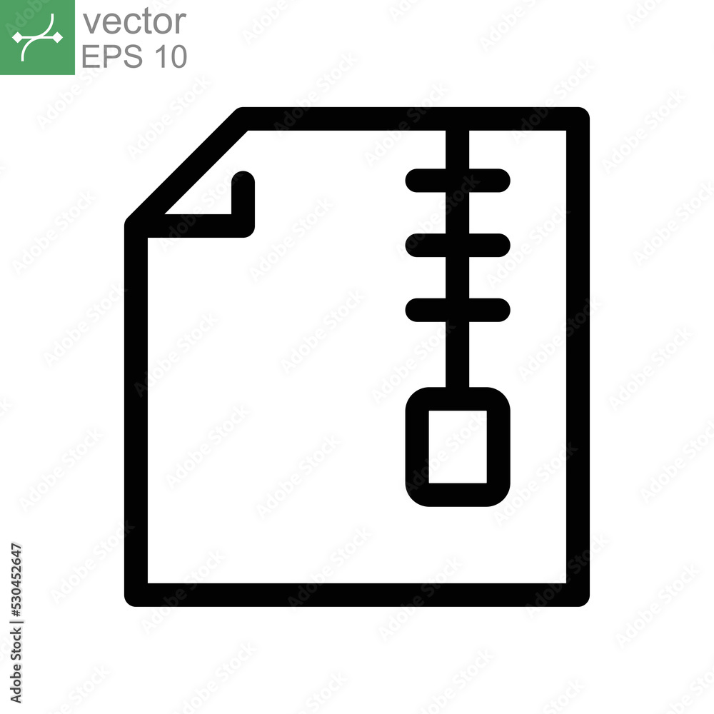 Archive data, zip file icon. data Compressed document button. extract application line symbol for logo, web, and mobile application. Vector illustration. Design on white background. EPS 10 Archive data, zip file icon. data Compressed document button. extract application line symbol for logo, web, and mobile application. Vector illustration. Design on white background. EPS 10