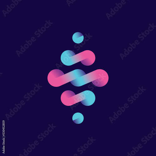 Abstract molecule logo design illustration vector template