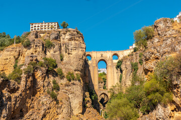 Canvas schilderij Ronda Puente Nuevo Uitzichtpunt nieuwe brug van Ronda Malaga  © unai