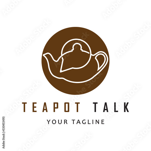 Beverage coffee and tea teapot logo vector illustration design