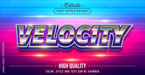 Editable text style effect - Velocity text style theme.