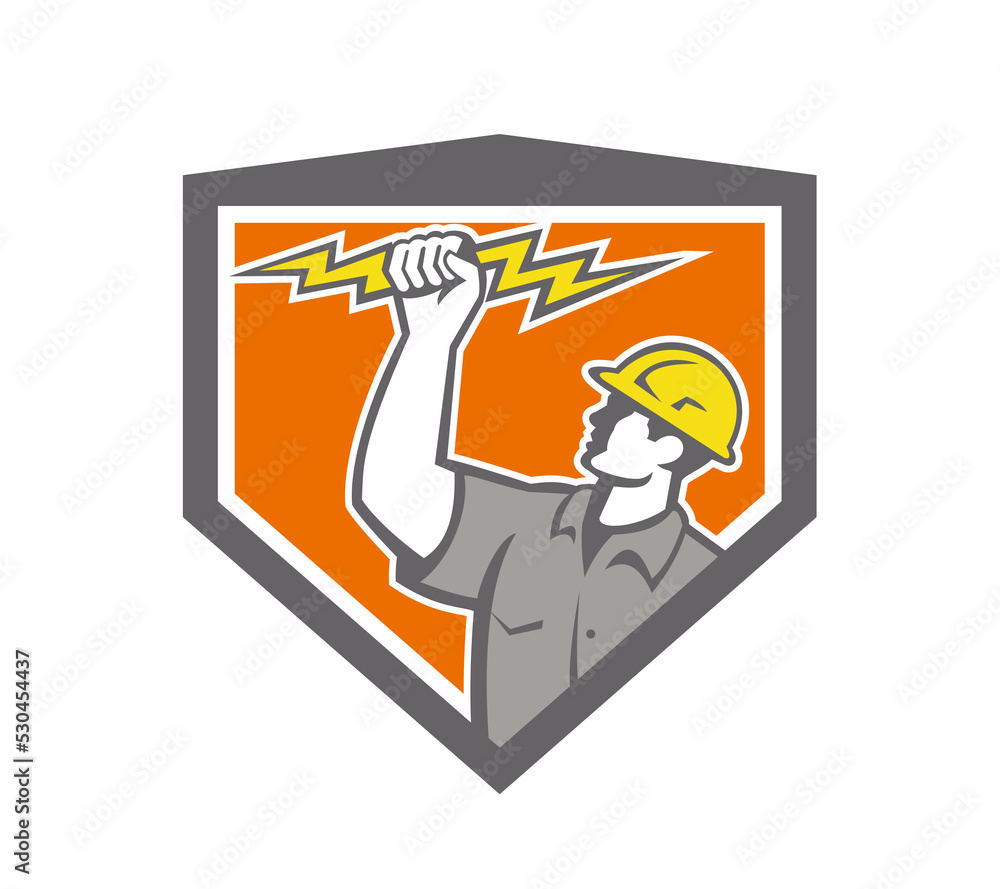 Electrician Wield Lightning Bolt Side Crest Electrician Wield Lightning Bolt Side Crest