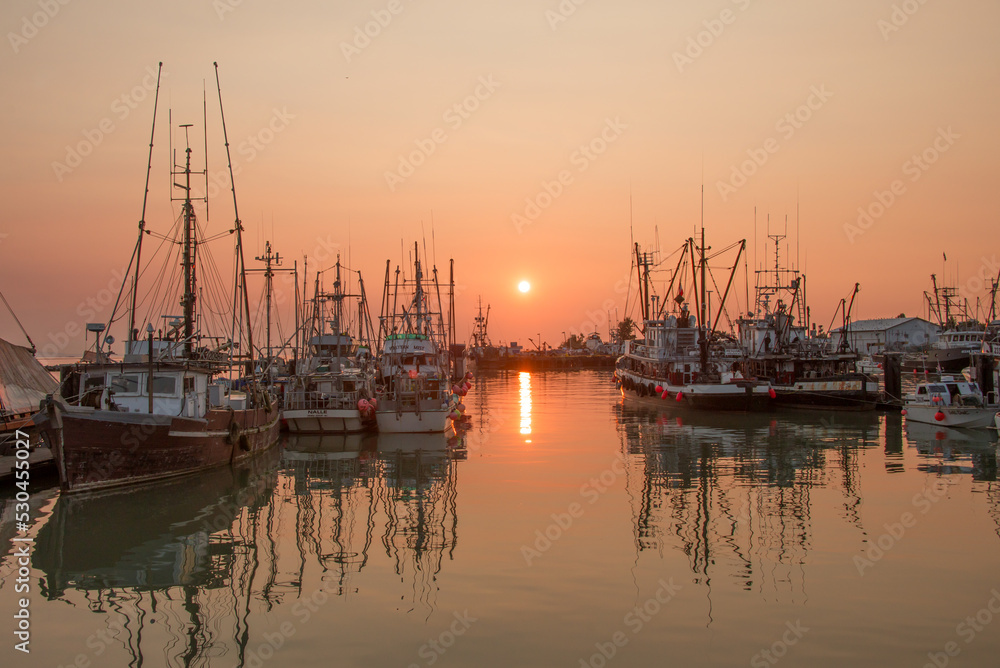 Beautiful fishing boats in British Columbia - some sunsets