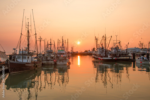 Beautiful fishing boats in British Columbia - some sunsets